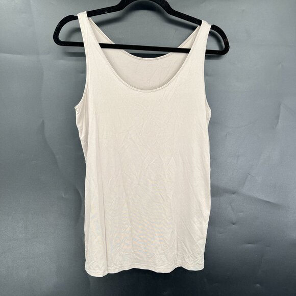 Airism Uniqlo mushroom beige gray tank top cami camisole layering nylon blend L - Picture 3 of 7